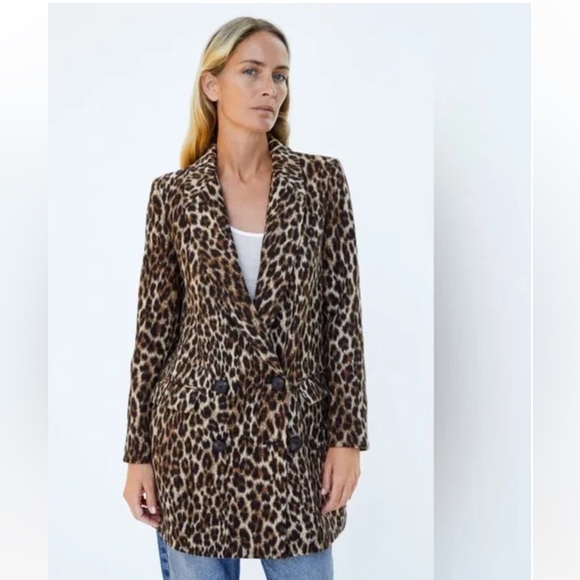 Zara leopard animal print coat xs - Picture 2 of 11